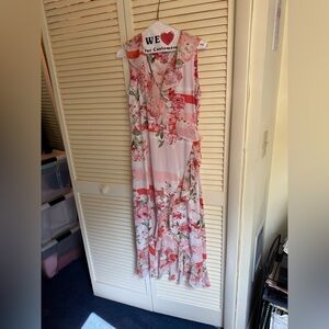 Calvin Klein Size S Pink Floral Maxi Dress